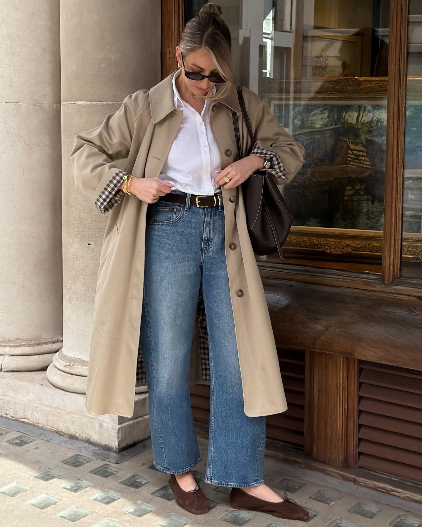 ZEYA - Lucy Check-Accent Trench Coat