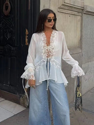 Top cardigan Maila in pizzo