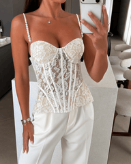 Top Bustier Trasparente in Pizzo Marcella