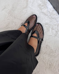 Adra Buckled Mesh ballerine con fibbia