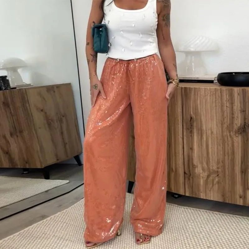 ZEYA - Margot Sequin Wide-Leg Trousers
