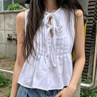 Top con Volant Marigold con Nodo Frontale