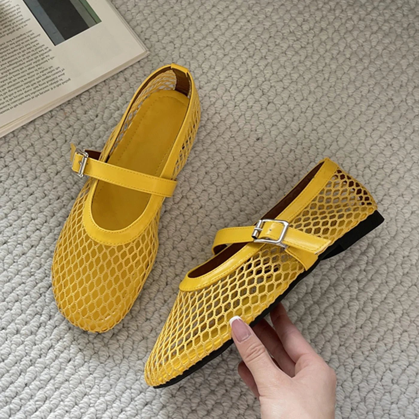 ZEYA - Martha Mesh Buckle Strap Flats