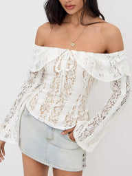 Matilda Top in Pizzo con Spalle Scoperte