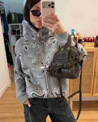 Melanie Paisley Giacca in maglia con zip