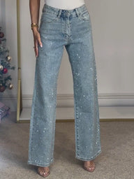 Jeans a vita alta glitter Mica