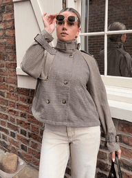 Trench coat a quadri Mila
