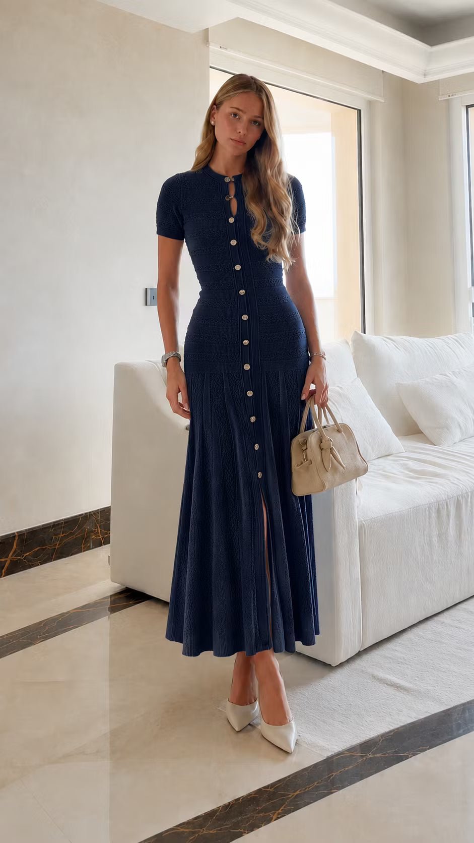 ZEYA - Milena Ribbed Knit Midi Dress
