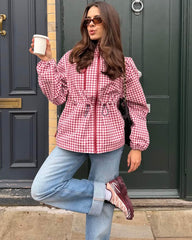 Miriam. Trench con Cappuccio a Quadri