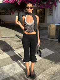 Pantaloni Capri neri Moira