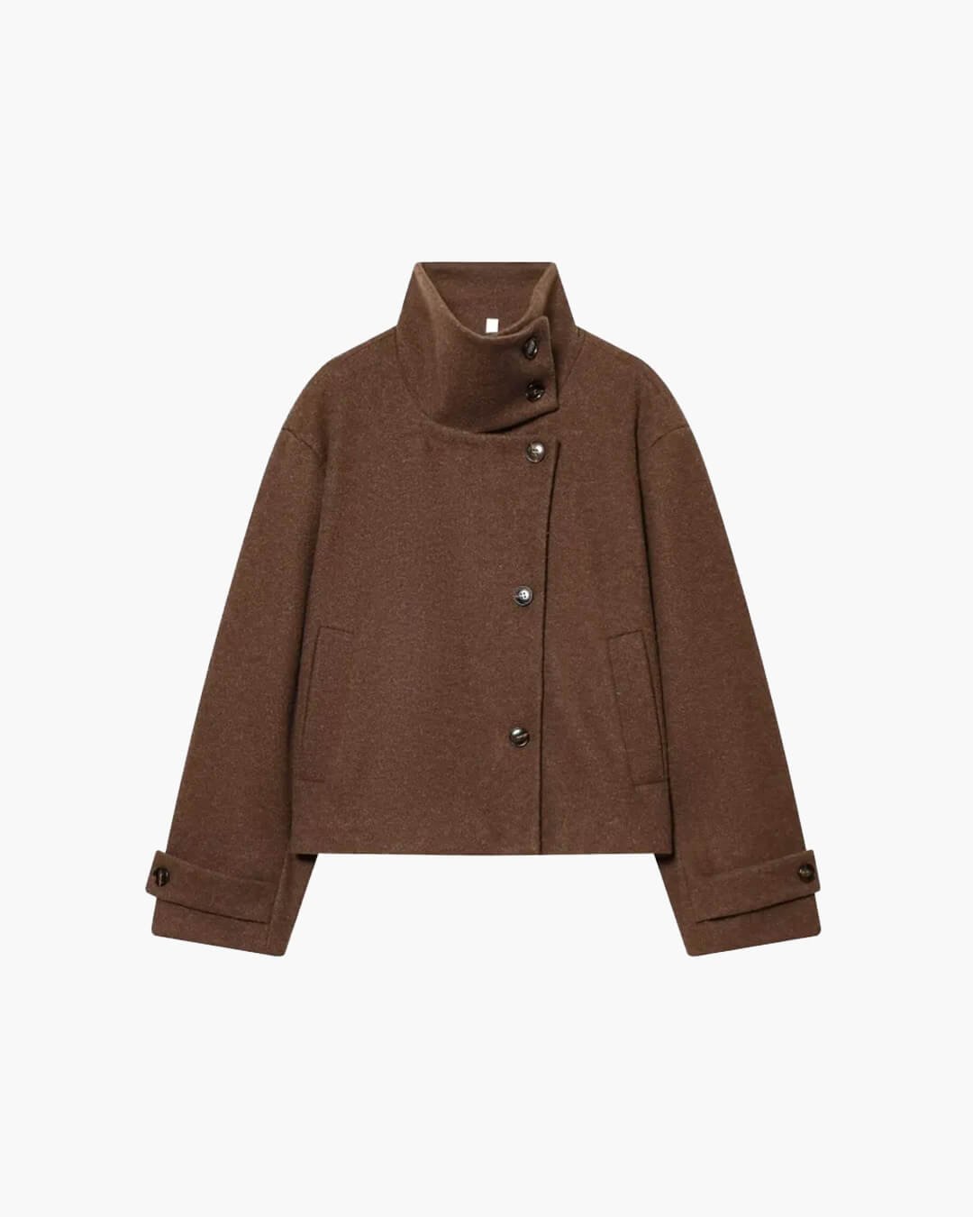 ZEYA - Monica Rose Buckle Stand Collar Coat