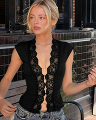 Top Corsetto Monique in Pizzo con Scollo a V
