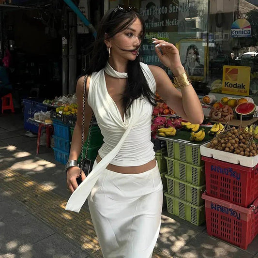 ZEYA - Natasha Tie - Up Sleeveless Top