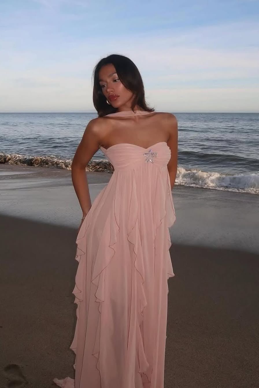 ZEYA - Nela Strapless Ruffled Maxi Dress