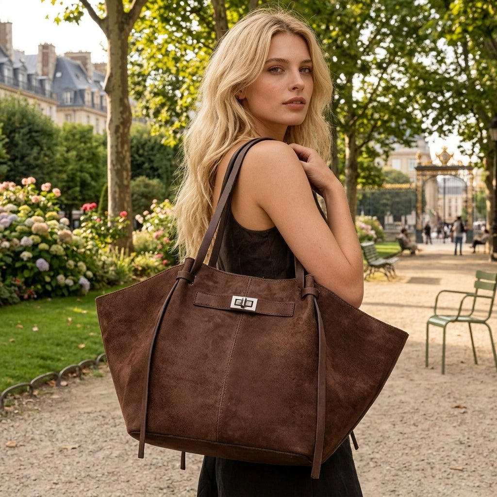 ZEYA - Nora Bat-Wing Suede Tote Bag