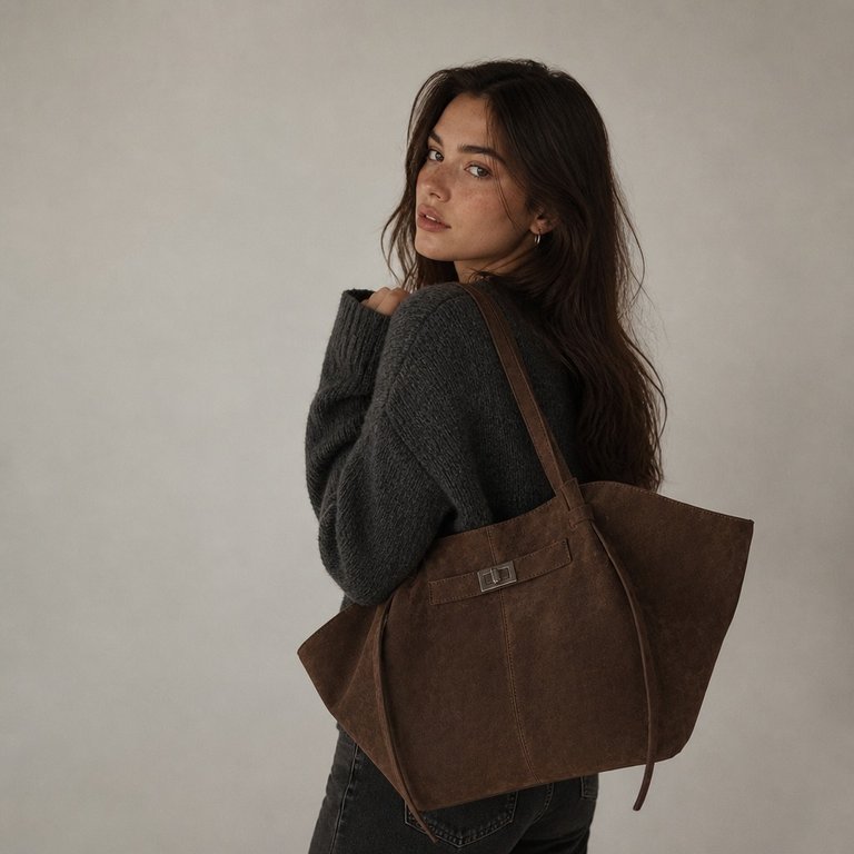 ZEYA - Nora Bat-Wing Suede Tote Bag