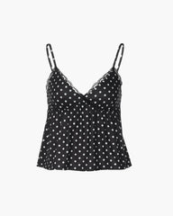 Octavia Dot Print Camisole con Pizzo