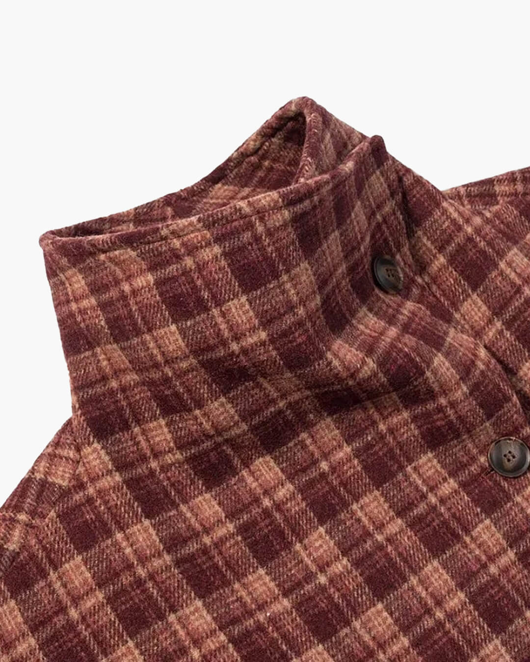ZEYA - Rachel Plaid Stand Collar Coat