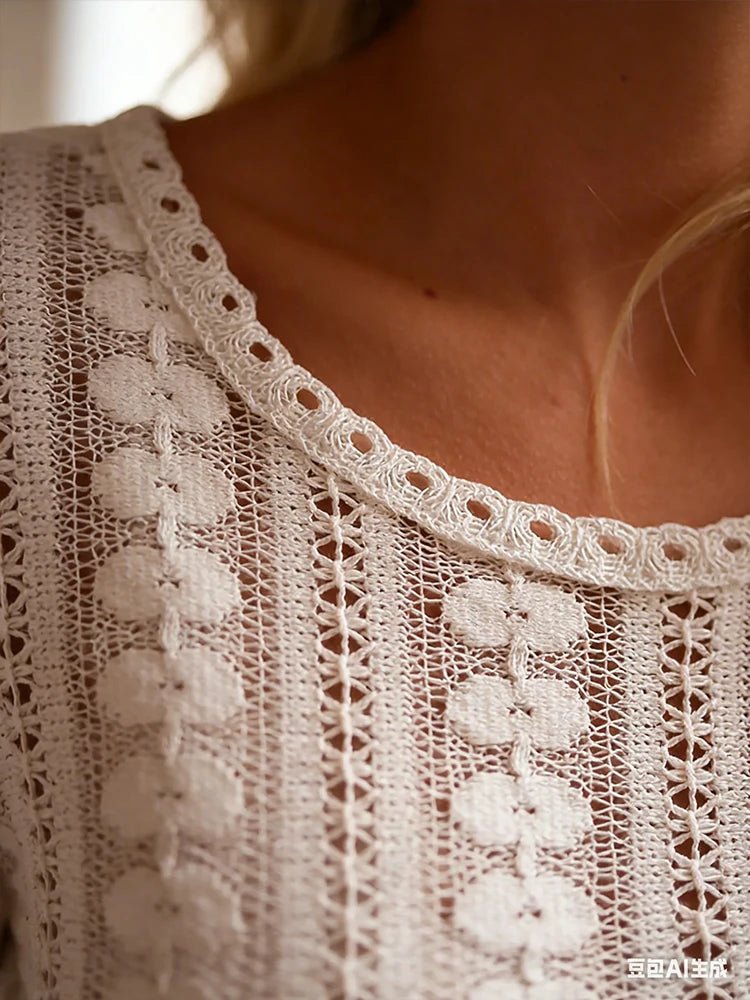 ZEYA - Riona Hollow Knit Pullover Sweater