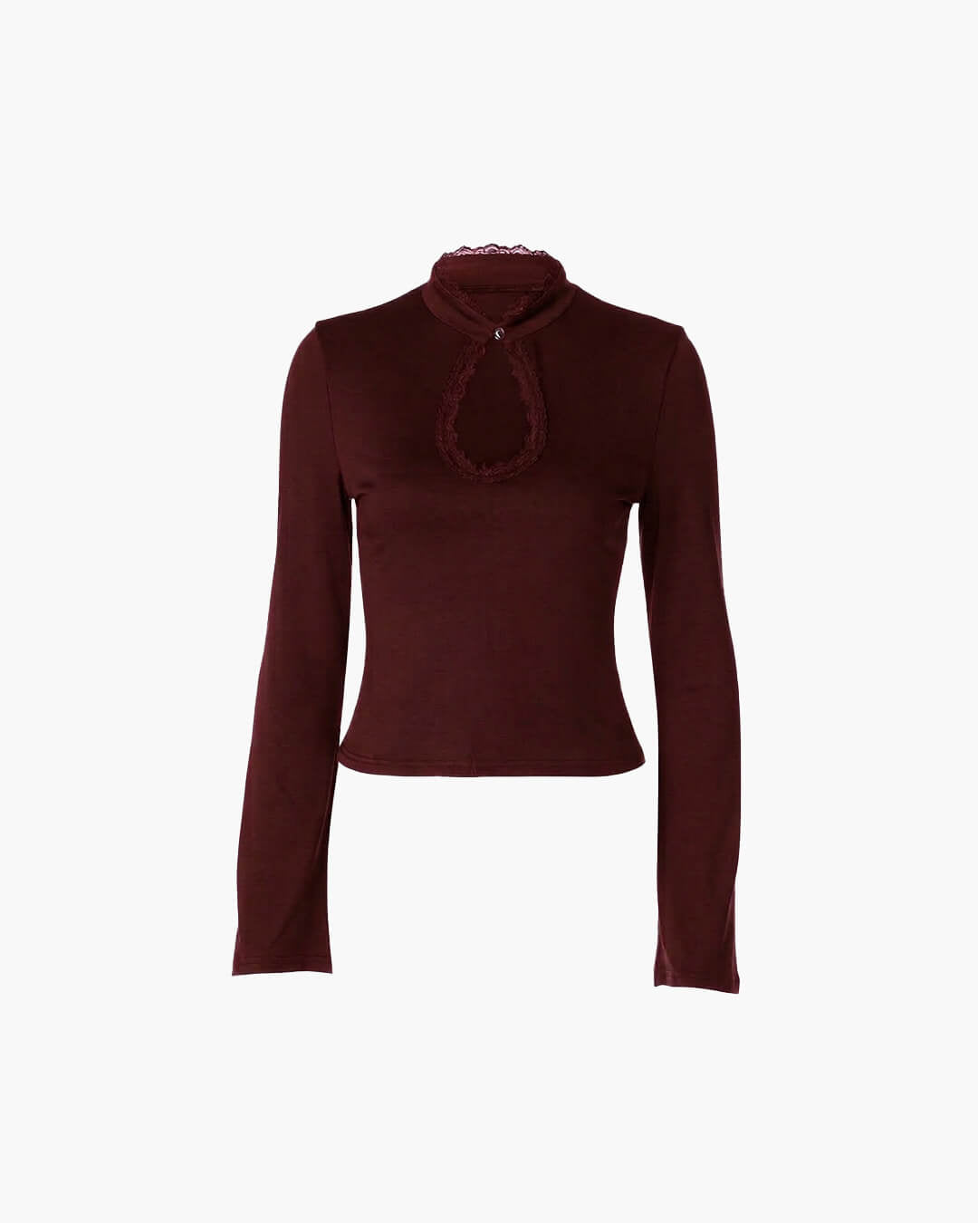 ZEYA - Rose High Neck Keyhole Blouse