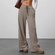 Pantaloni a gamba larga in maglia Samantha