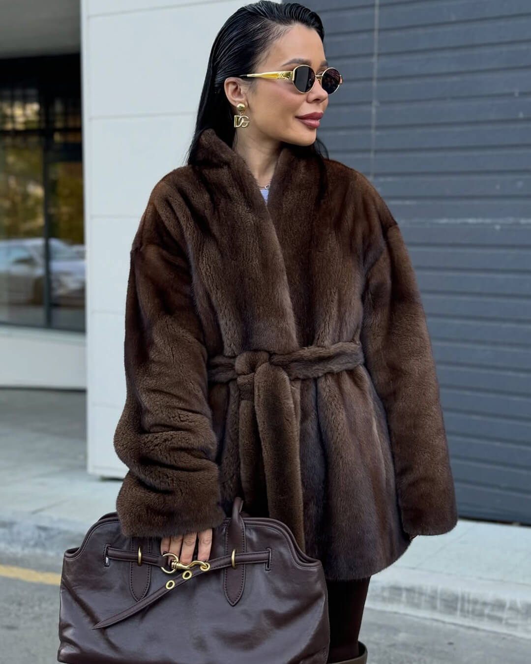 ZEYA - Seve Belted Faux Fur Jacket