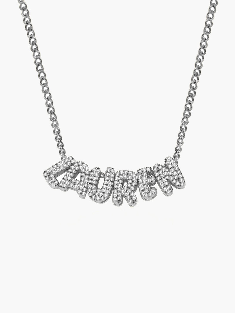 ZEYA - Shane Name Necklace - Custom 3D Bubble Letter Pendant for Women