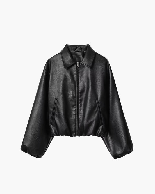 ZEYA - Sienna Faux Leather Bomber Jacket