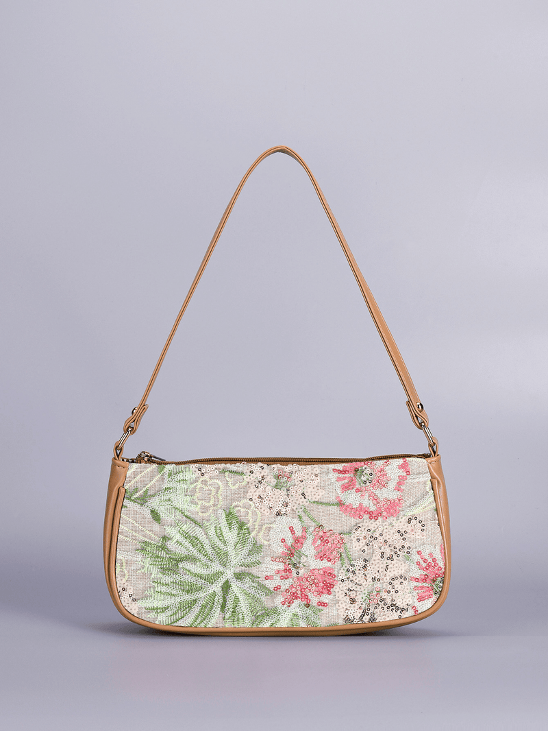 ZEYA - Sophia Embroidered Sequin Shoulder Bag