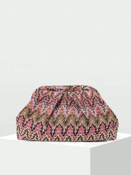 Hilary clutch plissettata jacquard