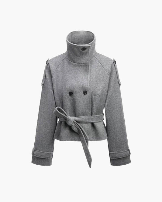 ZEYA - Sophia Stand Collar Short Trench Coat