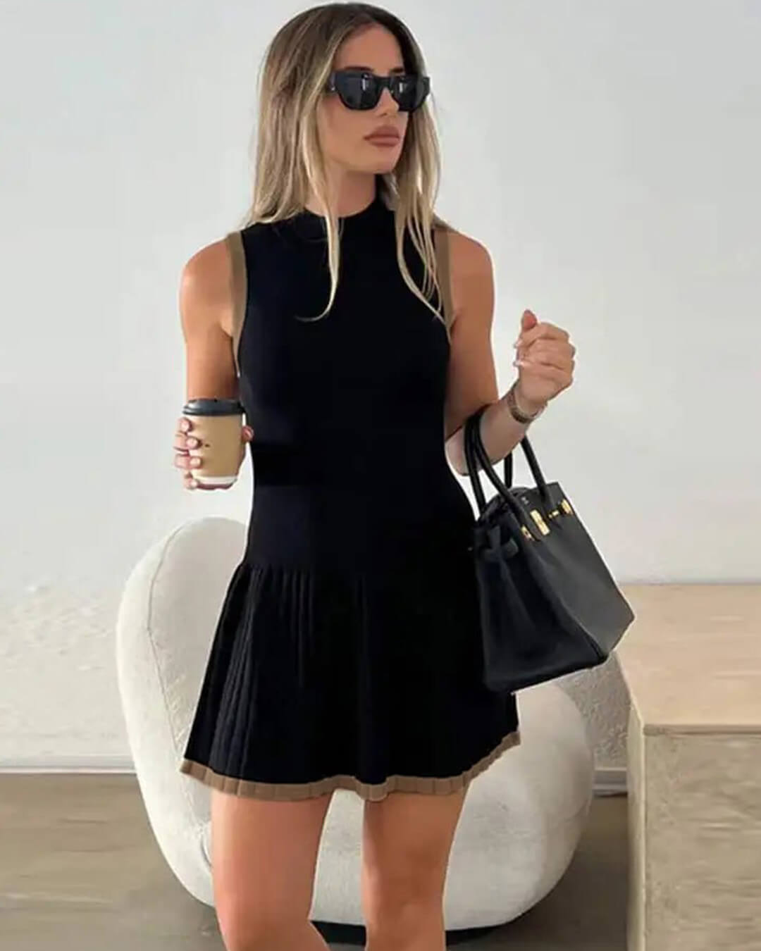 ZEYA - Sophie Drop-Waist Contrast Knit Dress