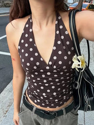 Gilet allacciato al collo a pois Tamsin