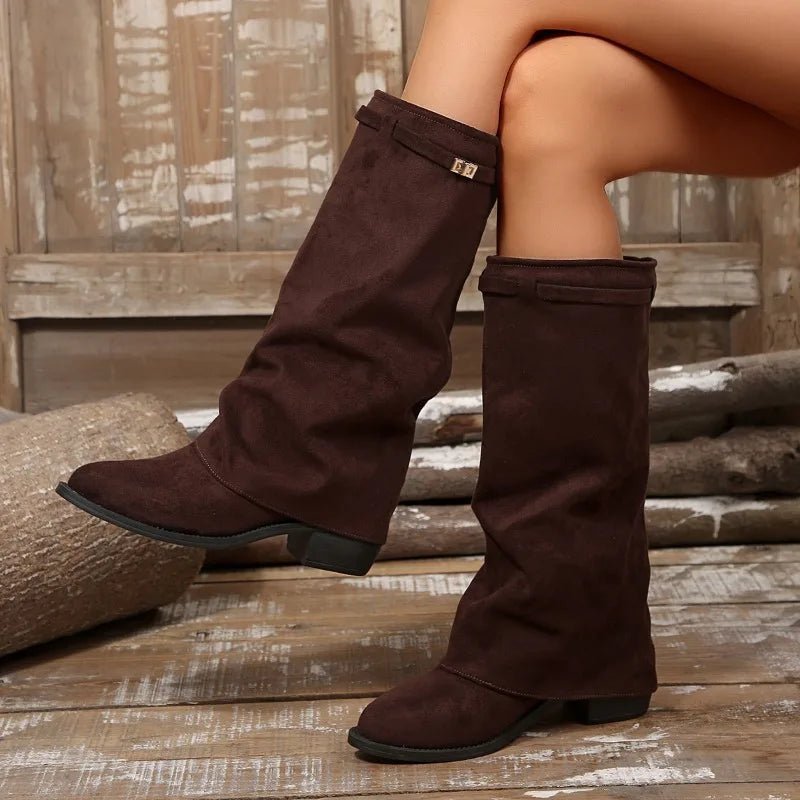 ZEYA - Teresa Faux Suede Knee High Boots