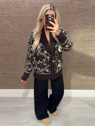 Cardigan lavorato jacquard Valerie