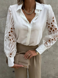 Vina Blusa Chiffon a Maniche Lunghe