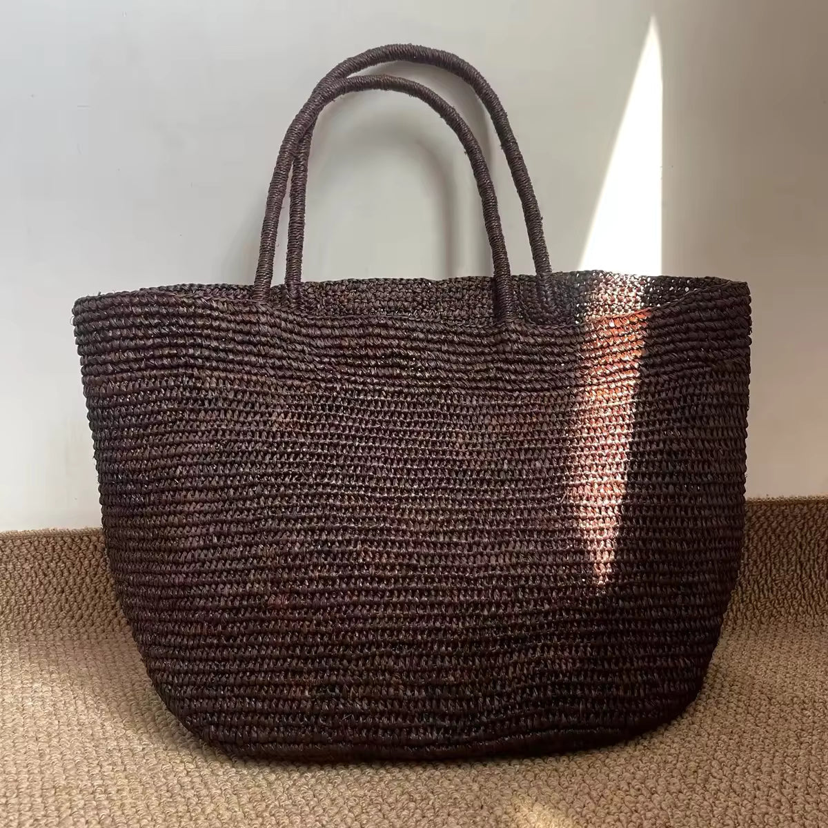 ZEYA - Vivienne Handwoven Rattan Tote