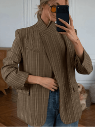 Willow Giacca Blazer a Righe con Collo Alto