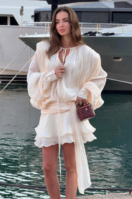Yvanna Abito Mini in Chiffon con Volant