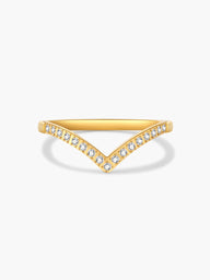 Anello a fascia con taglio a V e strass Zariah