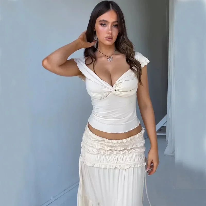 ZEYA - Zaya Ruffle Top & Flowing Maxi Skirt Set