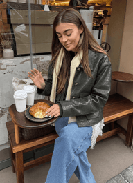 Zoe Giacca in Finta Pelle Effetto Coccodrillo
