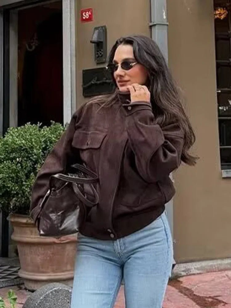ZEYA - Zoe Vintage Oversized Bomber Jacket